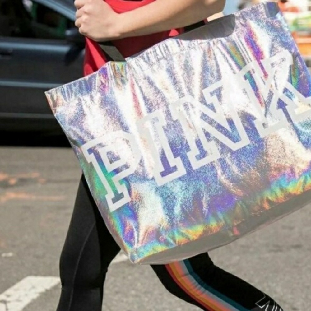 ✨Victoria Secret Pink Holographic Tote Bag BNWT